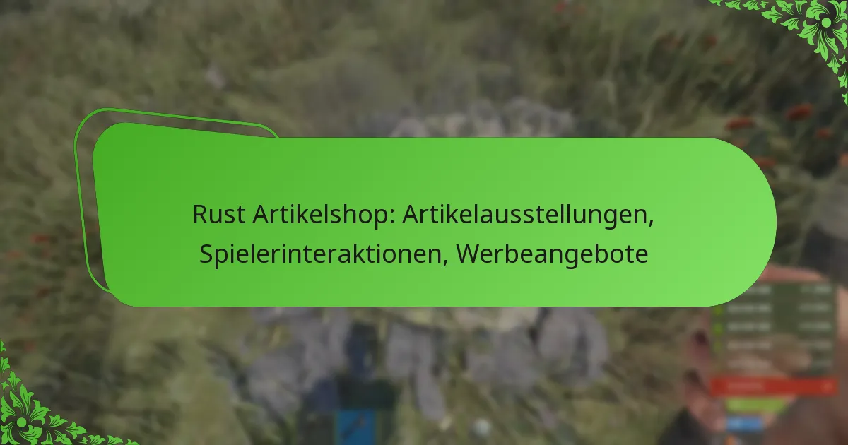 Rust Artikelshop: Artikelausstellungen, Spielerinteraktionen, Werbeangebote
