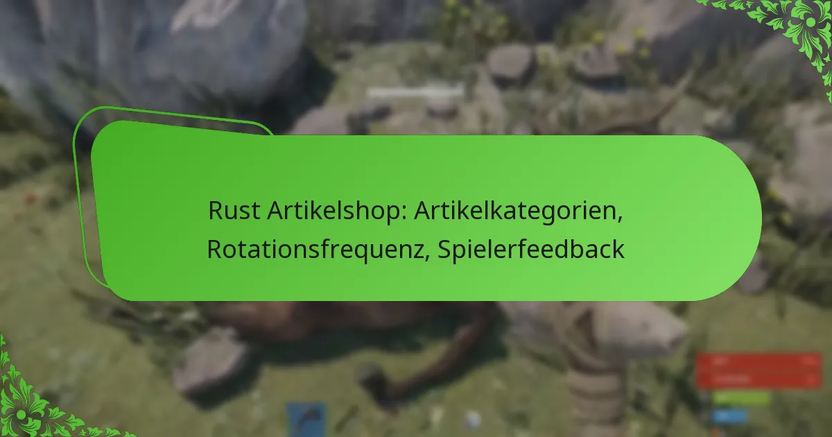 Rust Artikelshop: Artikelkategorien, Rotationsfrequenz, Spielerfeedback