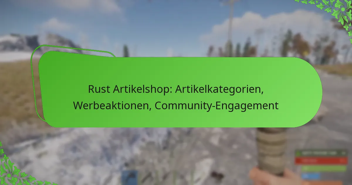 Rust Artikelshop: Artikelkategorien, Werbeaktionen, Community-Engagement