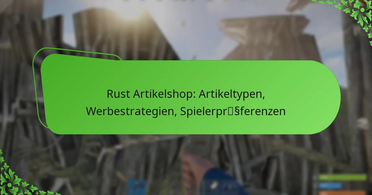 Rust Artikelshop: Artikeltypen, Werbestrategien, Spielerpräferenzen