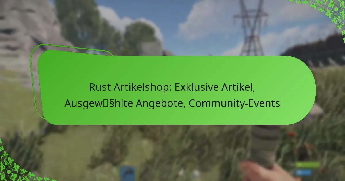 Rust Artikelshop: Exklusive Artikel, Ausgewählte Angebote, Community-Events