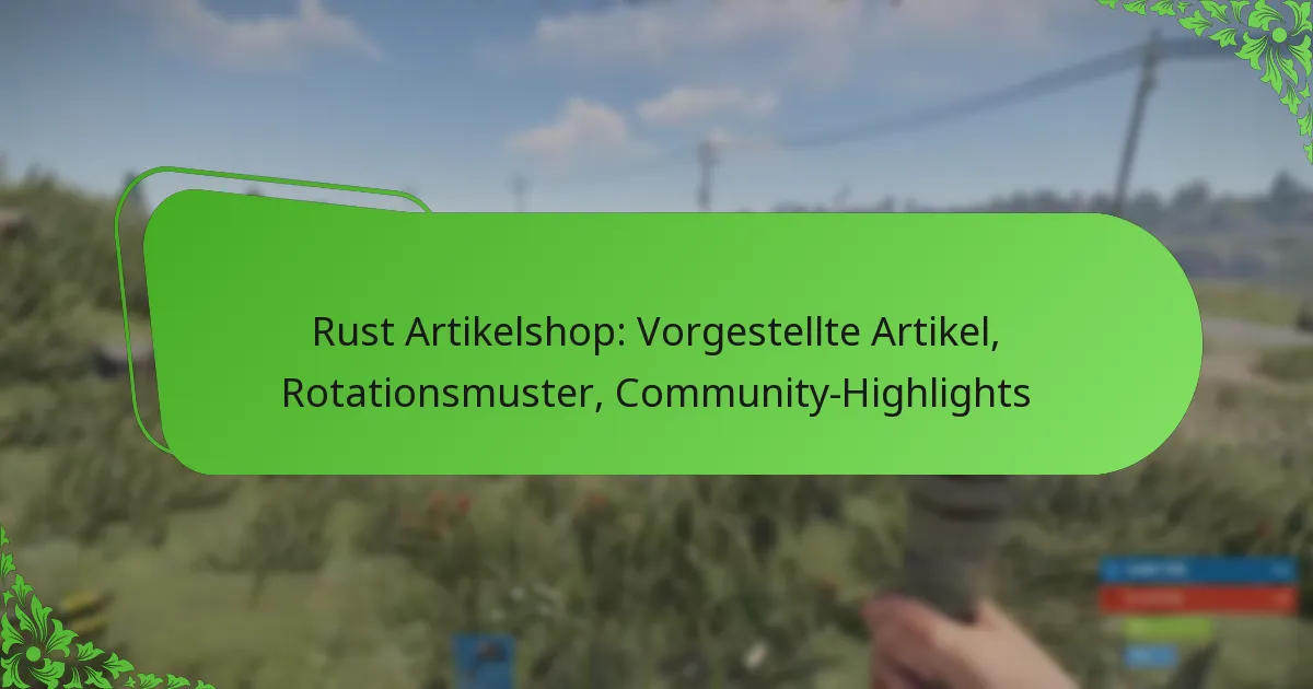 Rust Artikelshop: Vorgestellte Artikel, Rotationsmuster, Community-Highlights