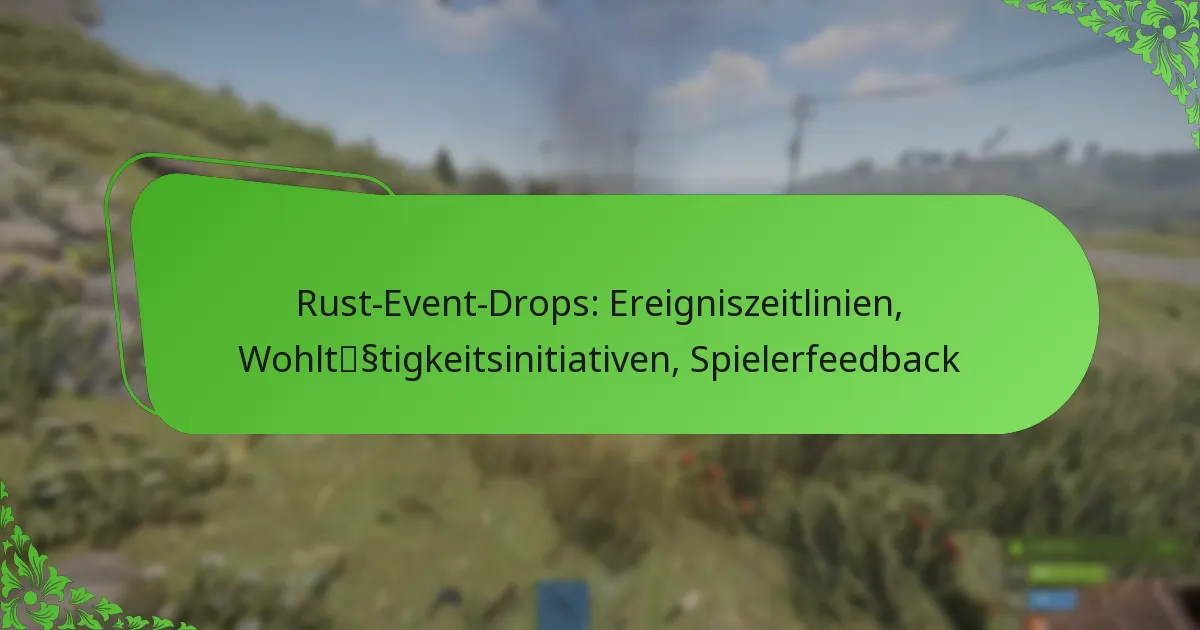 Rust-Event-Drops: Ereigniszeitlinien, Wohltätigkeitsinitiativen, Spielerfeedback