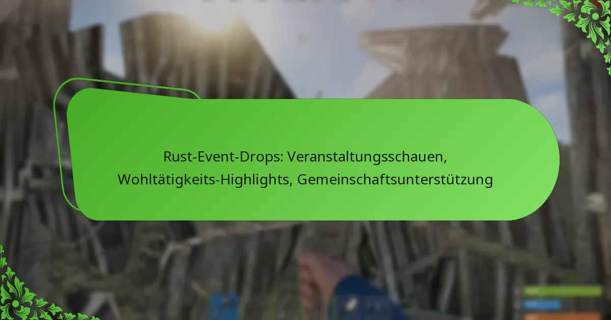 Rust-Event-Drops: Veranstaltungsschauen, Wohltätigkeits-Highlights, Gemeinschaftsunterstützung