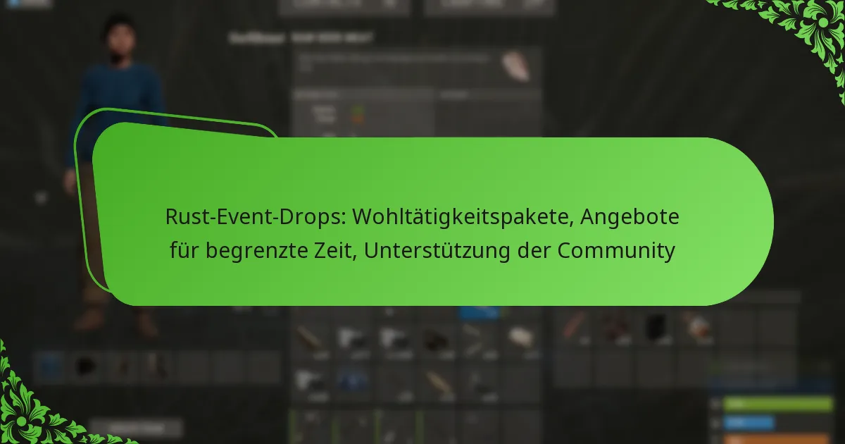 Rust-Event-Drops: Wohltätigkeitspakete, Angebote für begrenzte Zeit, Unterstützung der Community