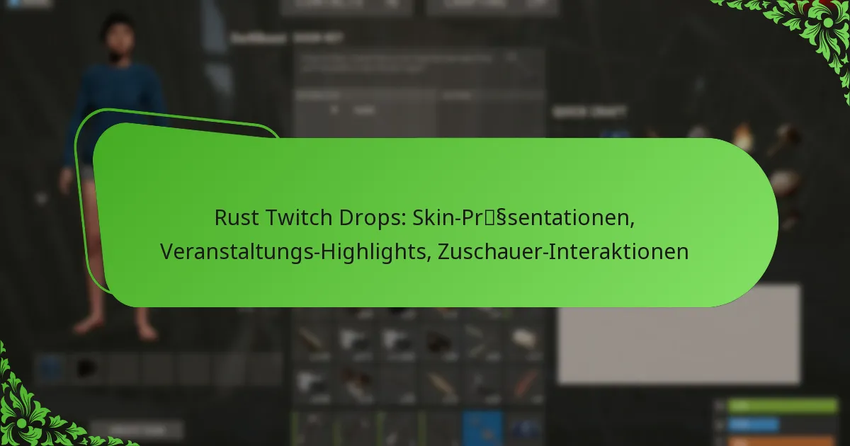 Rust Twitch Drops: Skin-Präsentationen, Veranstaltungs-Highlights, Zuschauer-Interaktionen