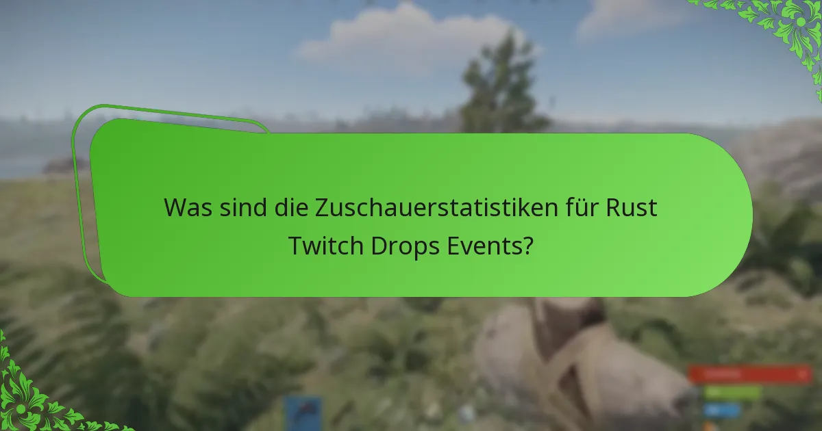 Was sind die Zuschauerstatistiken für Rust Twitch Drops Events?
