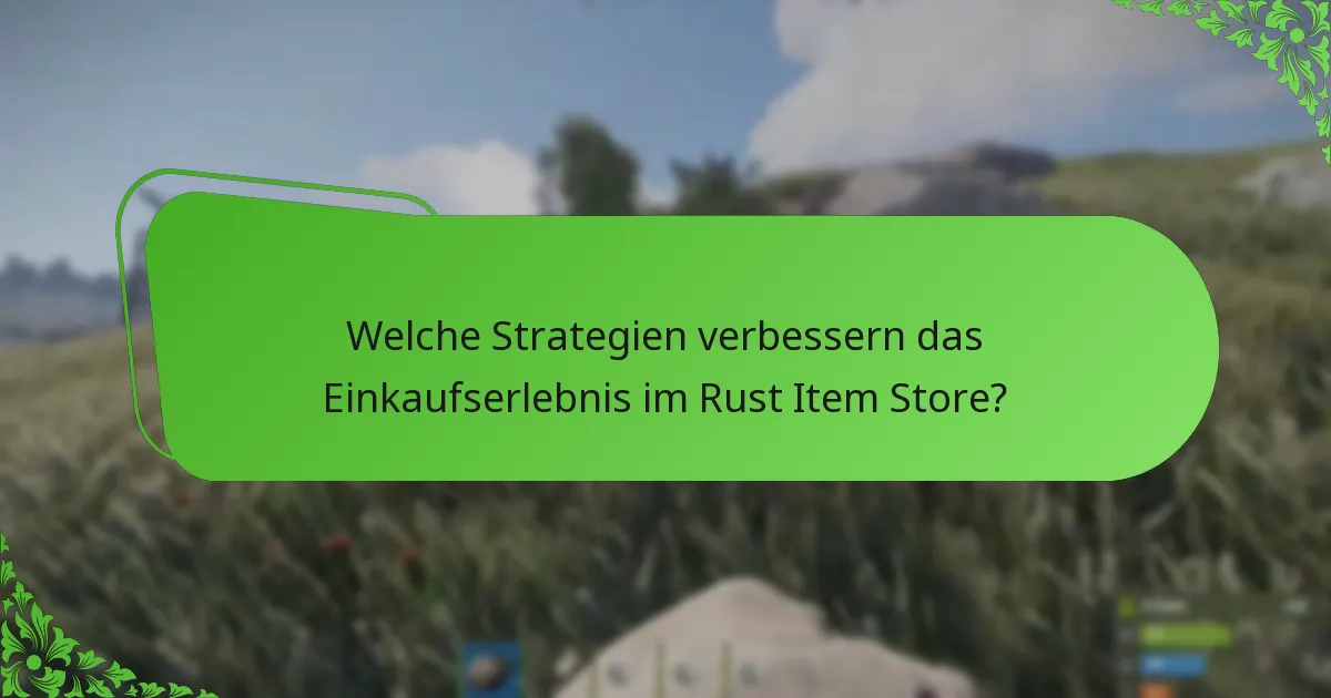 Welche Strategien verbessern das Einkaufserlebnis im Rust Item Store?
